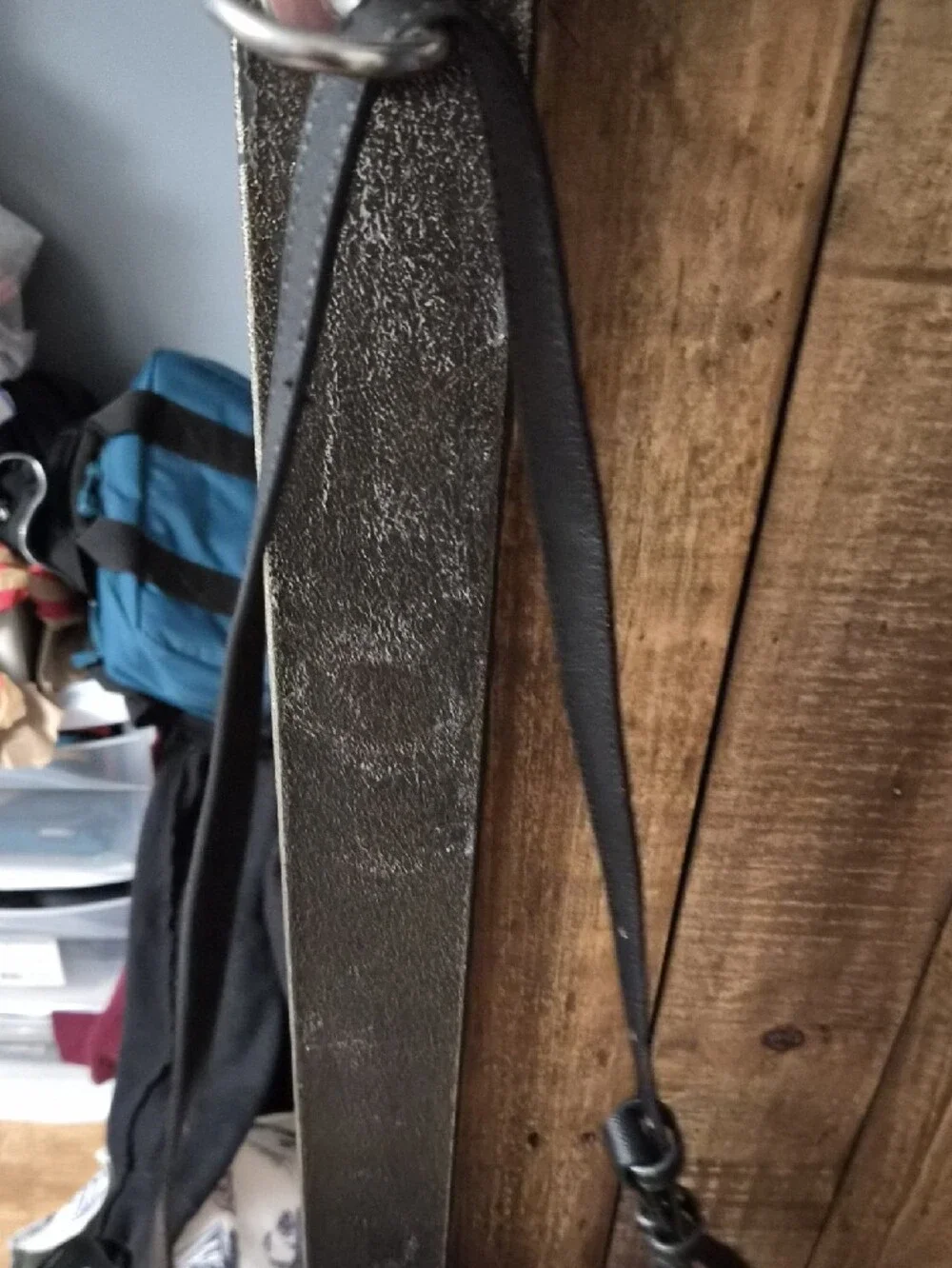 Black Crescent Crossbody Bag for Men